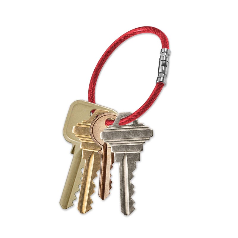 Lucky Line 5â€ Twisty Lock Key Ring, Flexible Nylon Coated Steel Wire Loop, Corrosion-Resistant and Durable, 5 Pack, Red (8117005) - Image 3